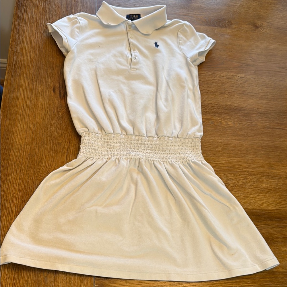 Ralph Lauren White Puff Sleeve Polo Dress